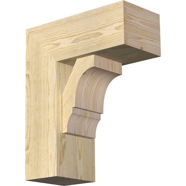 Ekena Millwork Balboa Block Rough Sawn Bracket w/ Offset Brace, Douglas Fir, 8"W x 18"D x 22"H BKT0806X18X22BOA05RDF - main